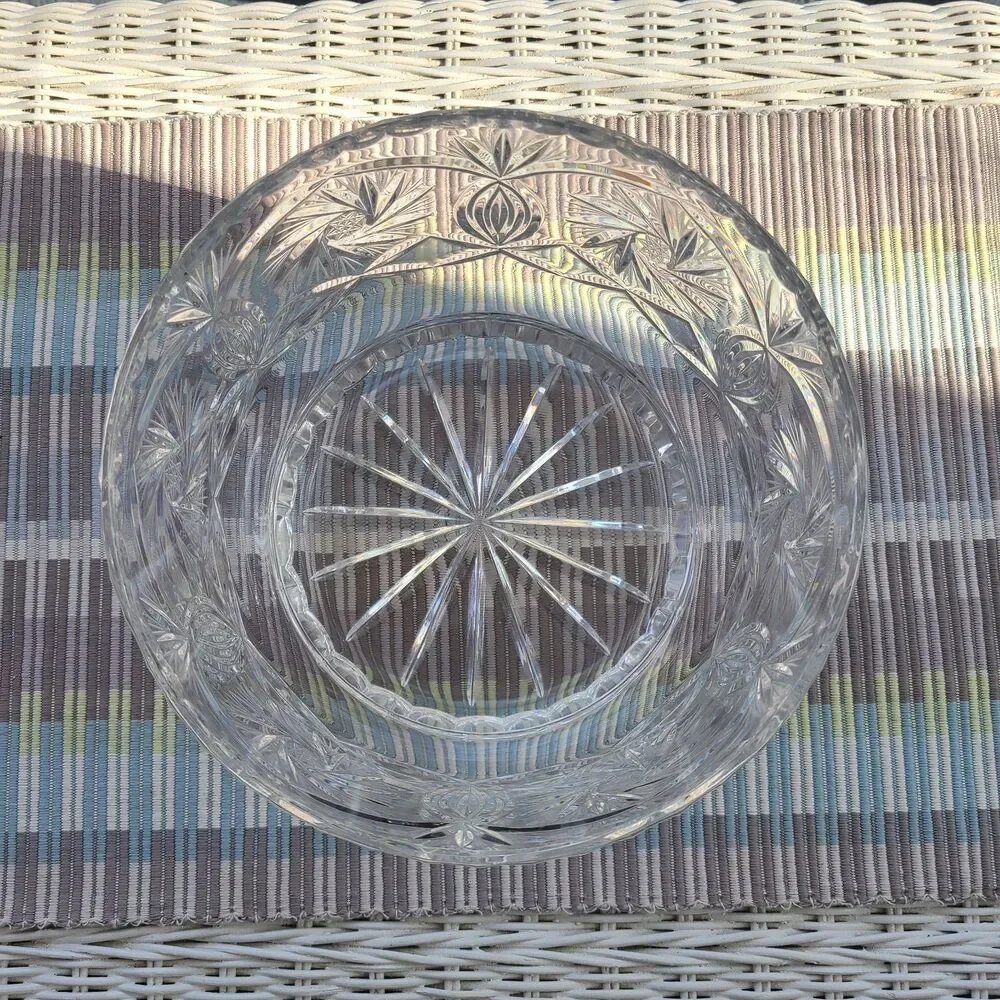 Crystal Clear Monica Pinwheel Elegant Cut Lead Crystal Bowl 8
